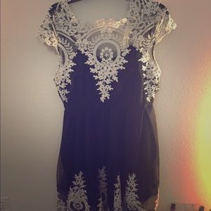 Black and white vintage style dress